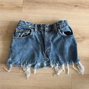 Levi's Blue Frayed Mini Skirt
